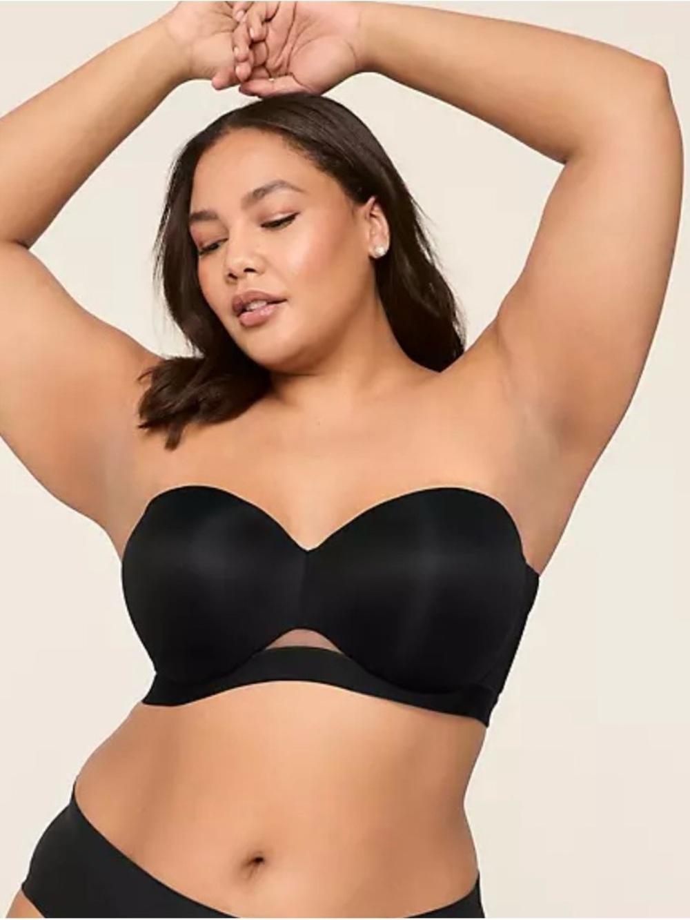Cacique Black Strapless Smooth T-Shirt Bra